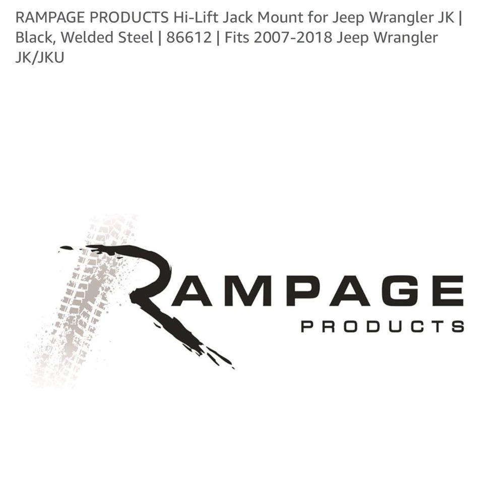 Rampage Hi Lift Jack Mount for 2007-2018 Jeep Wrangler JK/JKU Black Steel
